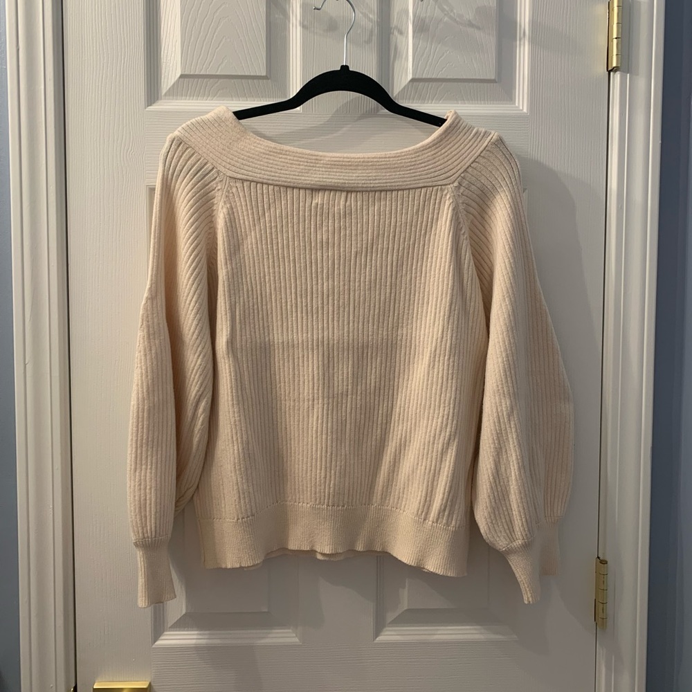 Off the Shoulder Cream Sweater